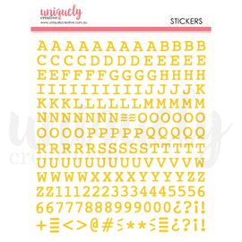 **Pre-Order** Uniquely Creative - Puffy Alpha Stickers - Gold Uppercase (ETA Mid July 26)