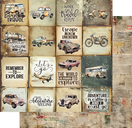 Uniquely Creative - Wings & Wheels - 12x12 Pattern Paper - Ticket To Ride
