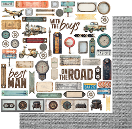 Uniquely Creative - Wings & Wheels - 12x12 Pattern Paper - Speed Limit