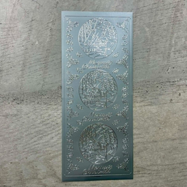Upikit - Peel-Off Stickers - Merry Christmas Holly (Silver)