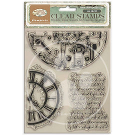Stamperia - Gardens of Time - Acrylic Stamp 14x18cm - Half Clocks
