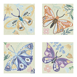 Diamond Dotz - Mini Dotz - Butterfly Moods (Value 4 Pack) (5x5")