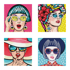 Diamond Dotz - Mini Dotz - Modern Women (Value 4 Pack) (5x5")