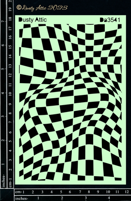 Dusty Attic - Stencil - Alice #2 Warped Checker