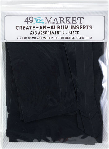 49 and Market - Create an Album Inserts - 6x8 Assortment 2 - Black