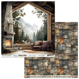 **Pre-Order** 49 and Market - Timber & Tweed - 12x12 Paper "Fireplace" (ETA Mid Feb 26)