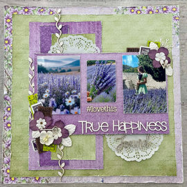 True Happiness Layout Kit Based on Dusty Attic Layout by Jen Hedger