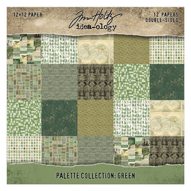 Tim Holtz Idea-ology - 12x12 Palette Collection - Green (12 Papers)