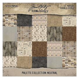 Tim Holtz Idea-ology - 12x12 Palette Collection - Neutral (12 Papers)