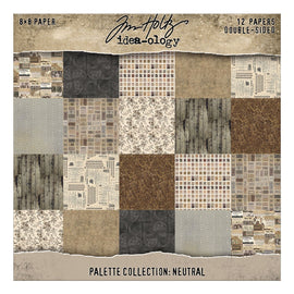 Tim Holtz Idea-ology - 8x8 Palette Collection - Neutral (12 Papers)