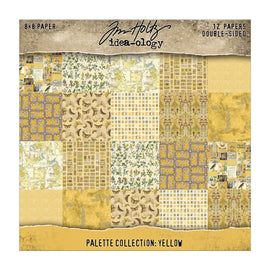 Tim Holtz Idea-ology - 8x8 Palette Collection - Yellow (12 Papers)