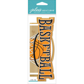 EK Success - Jolee's Boutique Title Waves Dimensional Stickers - Basketball