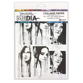 Ranger - Dina Wakley Media - Collage Tissue Paper - Photo Transfers (7.5 x10in - 20pk)”