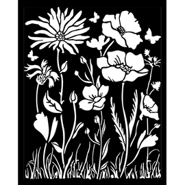 Stamperia - Atelier - Stencil 20x25cm - Poppy & Flower