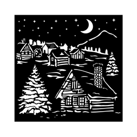 Stamperia - The Owl's House - Stencil 18x18cm - Cottage