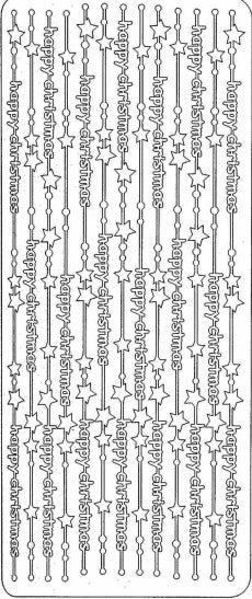 PeelCraft Stickers - Lines Happy Christmas - Silver (PC2223S)