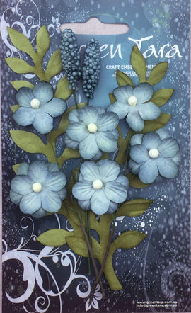 Green Tara Flowers - Primrose - Bluey/Green