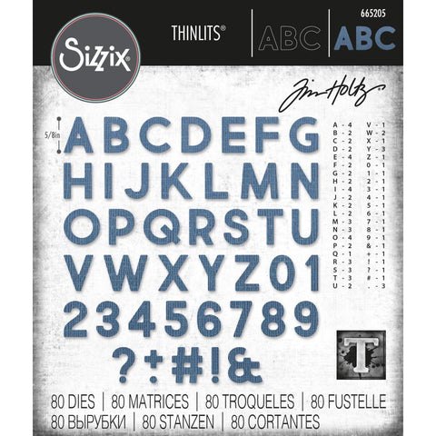 Sizzix - Tim Holtz Thinlits - Alphanumeric Bold (665205)