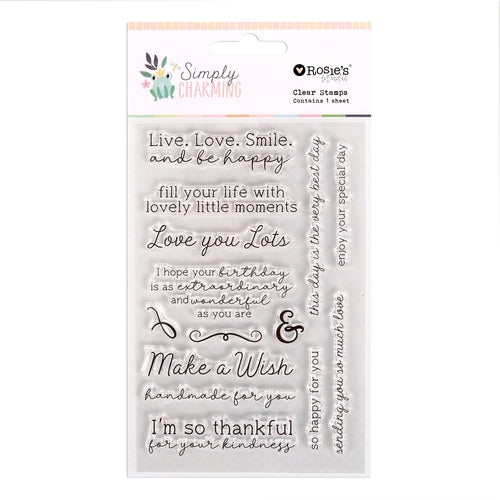 Rosie's Studio - Simply Charming - Clear Stamp Set (14pc)