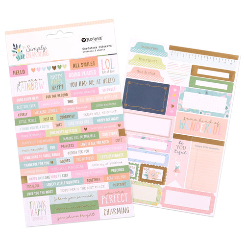 Rosie's Studio - Simply Charming - Cardstock Sticker Pack (2 Sheets)