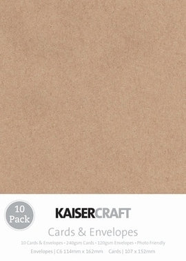 Kaisercraft - Cards & Envelopes - C6 Kraft (10pk)