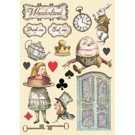 Stamperia - Alice Through the Looking Glass "Cake"- Coloured Wooden Frame A5