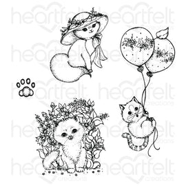 Heartfelt Creations - Purr-fect Posies - Playful Miss Kitty Stamp