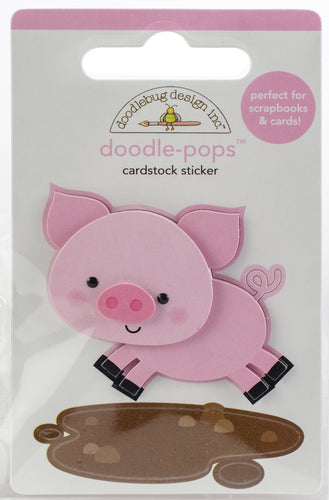 Doodlebug Design Inc - Doodle-Pops Cardstock Sticker - Piggy