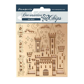 Stamperia - Decorative Chips (14x14cm) - Sleeping Beauty "Castle"