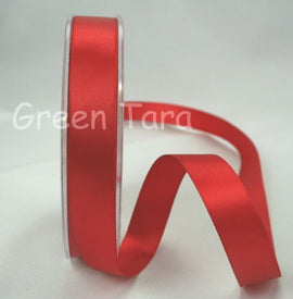 Green Tara Double-Sided Satin Ribbon - 6mm - Red