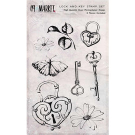 49 and Market - Sweet Reflections - Lock and Key Stamp Set