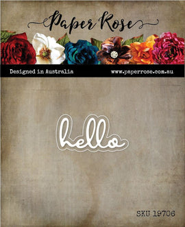 Paper Rose - Fine Script Layered Die - Hello