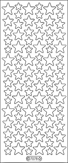 PeelCraft Stickers - Stars Med - Glitz Black (PC7078ZBK)