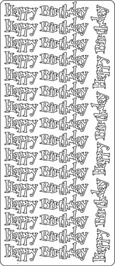 PeelCraft Stickers - Happy Birthday - Gold (PC2732G)