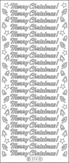 PeelCraft Stickers - Merry Christmas Separate - Gold (PC374G)