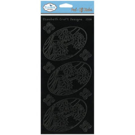 Elizabeth Craft Outline Stickers - Daisy Ovals - Black