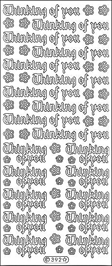 PeelCraft Stickers - Thinking of you Gothic - Black (PC392BK)