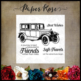 Paper Rose - Vintage Car 3x4" Clear Stamp Set