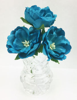 Green Tara Flowers - Wild Roses 4cm - Turquoise