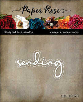 Paper Rose - Fine Script Layered Die - Sending