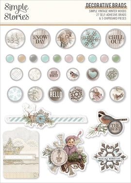 Simple Stories - Simple Vintage Winter Woods - Decorative Brads