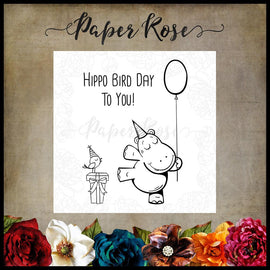 Paper Rose - Hippo Bird Day Stamp