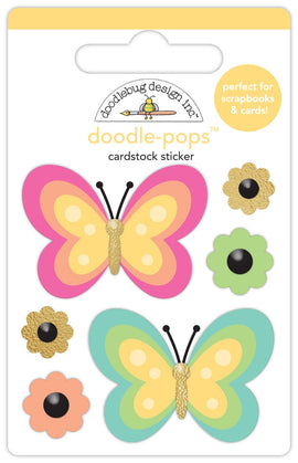 Doodlebug Design Inc - Doodle-Pops Cardstock Sticker - Fancy Flutters
