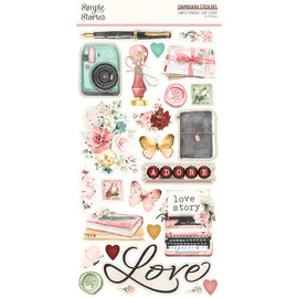 Simple Stories - Simple Vintage Love Story - 6x12 Chipboard Stickers (26pc)