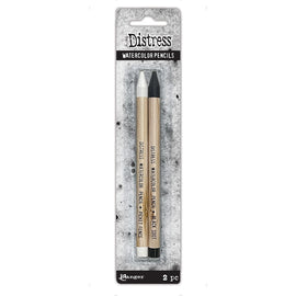 Tim Holtz Distress Watercolour Pencil Set - Black Soot & Picket Fence