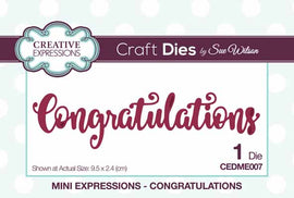 Creative Expressions Dies by Sue Wilson - Mini Expressions - Congratulations