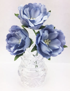 Green Tara Flowers - Wild Roses 4cm - Pale Blue