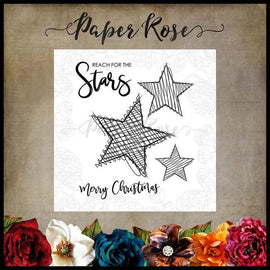 Paper Rose - Scribble Stars 4x4" Clear Stamp Set
