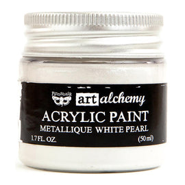 Prima Marketing - Finnabair Art Alchemy - Metallique Acrylic Paint - White Pearl