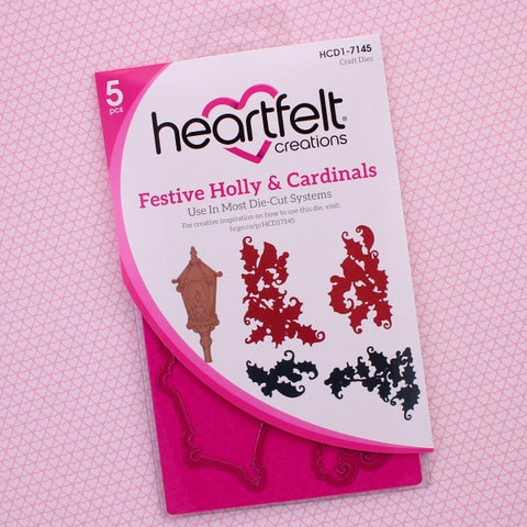 Heartfelt Creations - Festive Holly & Cardinals - Die Set